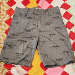 Kids Shorts. Grey. Dinosaur Print